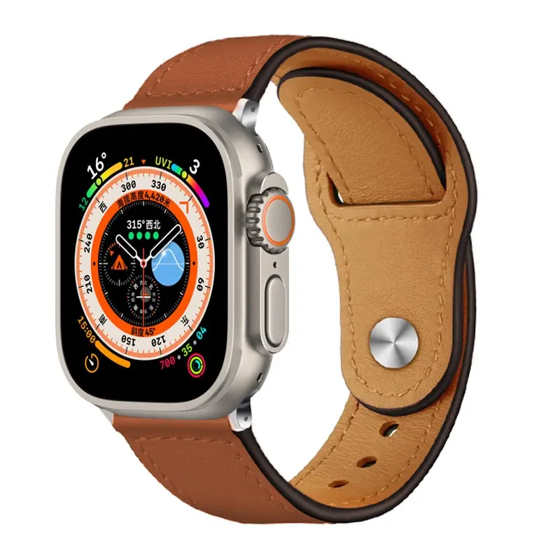 

Кожаный ремешок для Apple watch, браслет для iWatch series 3 6 SE 7 8 9 ultra2 49 мм 44 мм 40 мм 42 мм 38