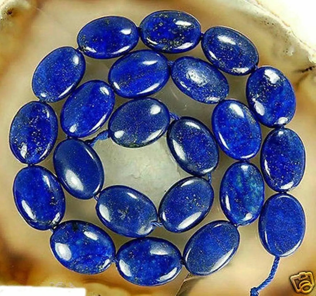 

13x18mm Natural Egyptian Blue Lapis Lazuli Gemstone Oval Loose Beads 15'' Strand