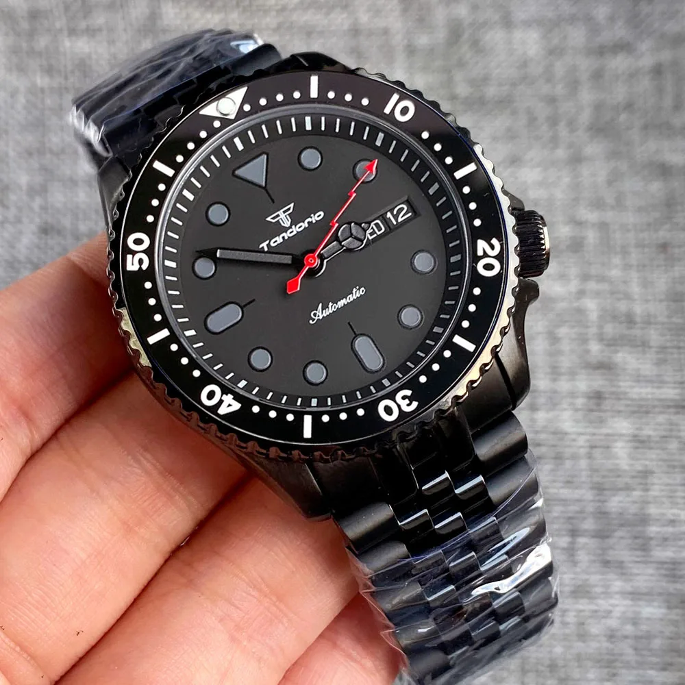 プロダイバー 腕時計 黒/赤 ステンレス ブラック SKX ダイバー機械式時計メンズブラック日付 NH36AA
