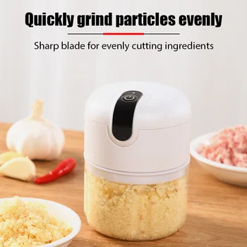 Electric Garlic Masher Food Processor Vegetable Cutter Meat Grinder Fruit Masher Chilli Chopper Home Kitchen USB Charging Mincer 2
