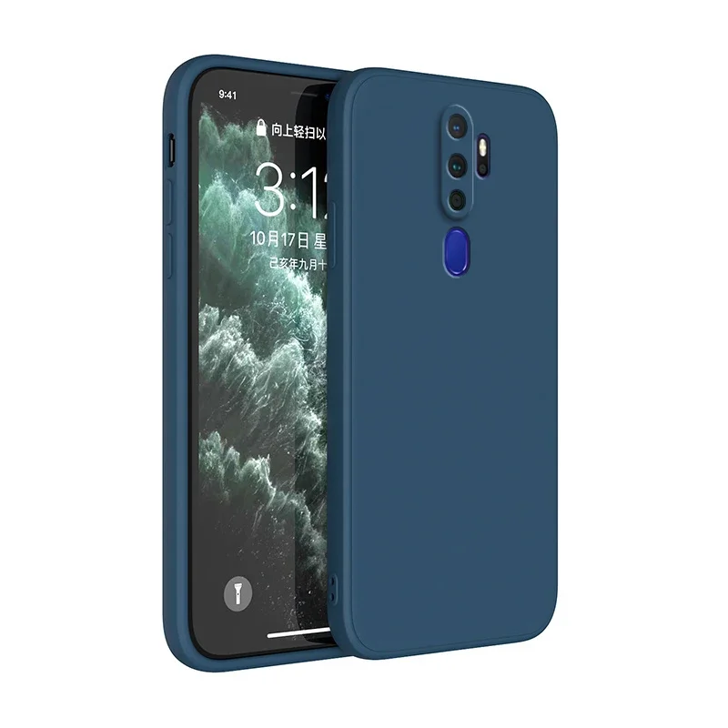 Luxury Liquid Silicone Soft Case with Camera Lens Protection - Square Thin Classic Cover s