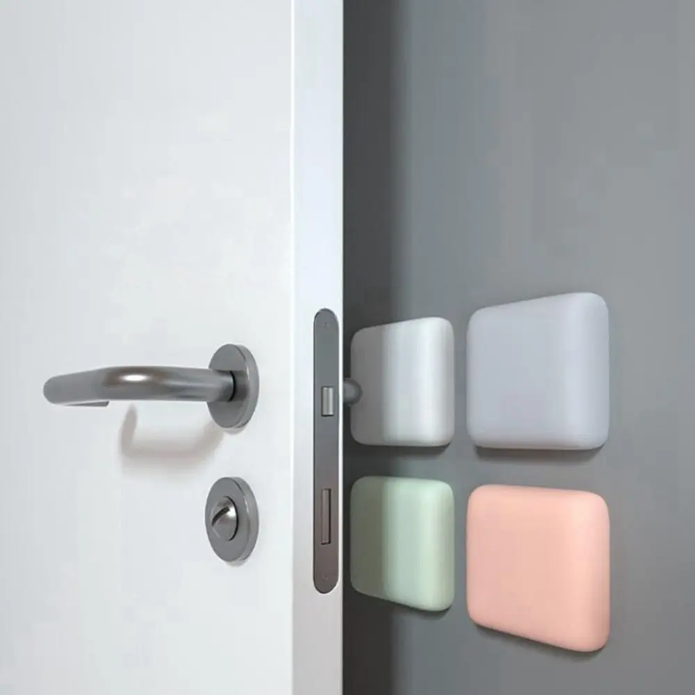 Square Silicone Nordic Self Adhesive Anti-collision Anti-Shock Wall Protector Door Stopper Porte Pad Handle Bumper