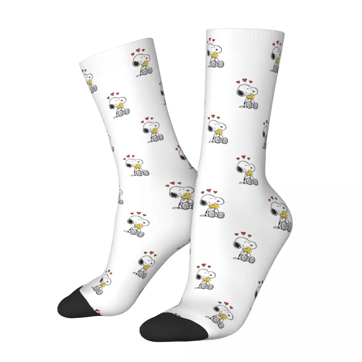 Snoopy Funny Merchandise Crew Socks Compression Peanuts Sport Middle Tube Socks Cotton For Womens Best Gifts