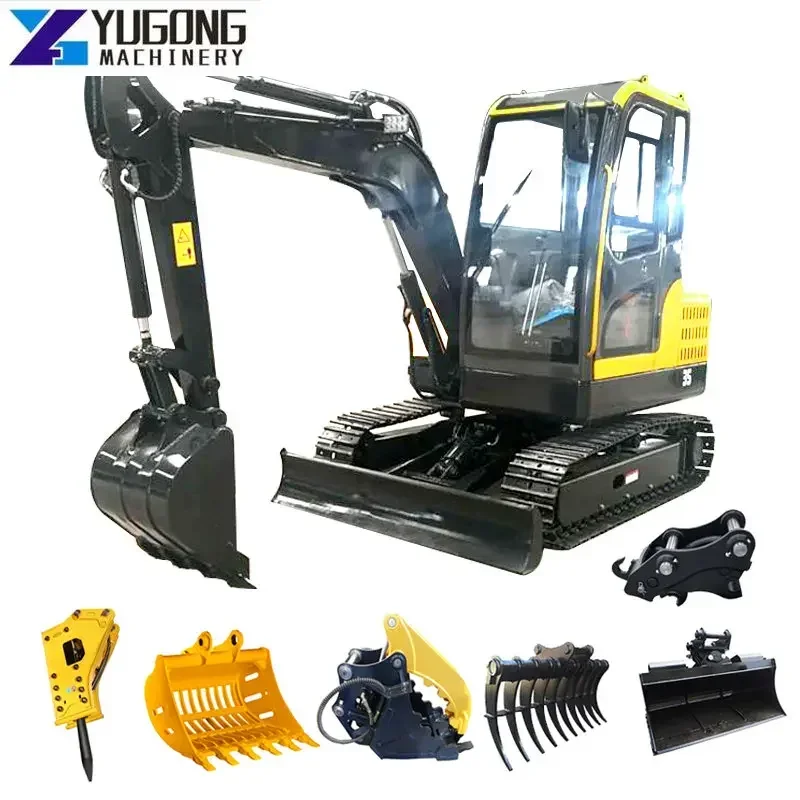 

YG China Compact Hydraulic Mini Excavators 0.8 Ton with Thumb Bucket Diggers Mini Small Digger Crawler Excavator Attachments