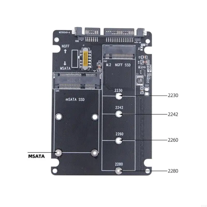 B95D 2 Interfaces MSATA and M.2 NGFF to SATA3 External Hard Enclosure With USB Adapter Cable for Data Transfer