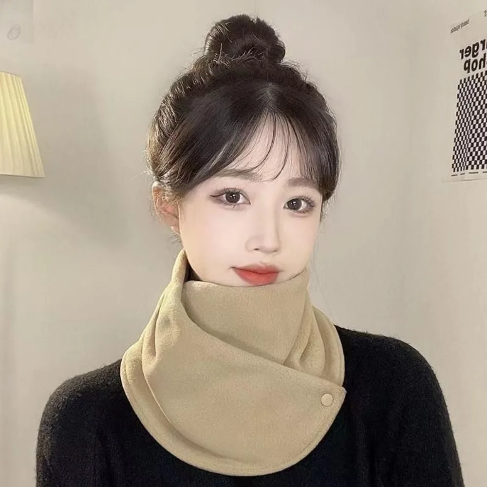 Double Layer Fleece Neck Scarf Thickened Warmth Autumn Neck Sleeve Men Scarf Women' Scarves Plush Winter Neckerchief Scarf Ring