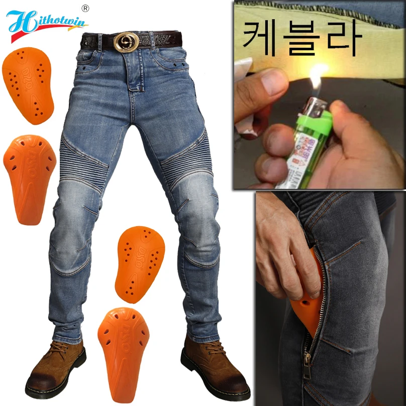 

Men Motorcycle Riding fireproof and wearable Protective Gear Motocross PantsWith Knee