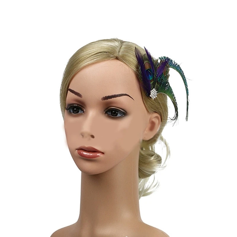 

Hair Clip Peacocks Feather Ethnic Bangs Clip Sweet Girls Duckbill Clip Headdress Hair Accessories Heart Hairpin