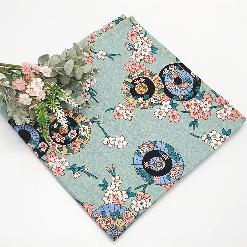 Lot De 2 Mouchoirs Japonais Style Floral – Tissu Bento Réutilisable – Idéal Pour Pique-nique, Déjeuner, Emballage Cadeau - 10