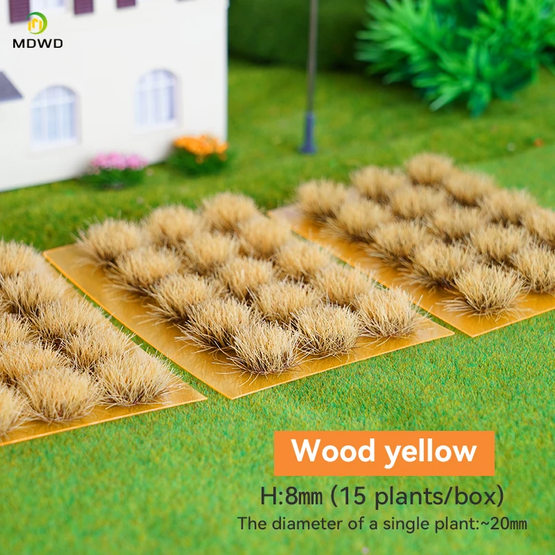 15pcs 8mm 10mm Miniature Flower Ho Diy Model Making Grass Tuft Cluster Garden Decoration Military Scene Materials for Diorama 2