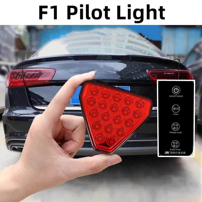 

19led F1 Style Brake Lights Car Triangle Rear Third Brake Lights Pilot Warning Stop Safety Lamp Remote Control For JDM BBA