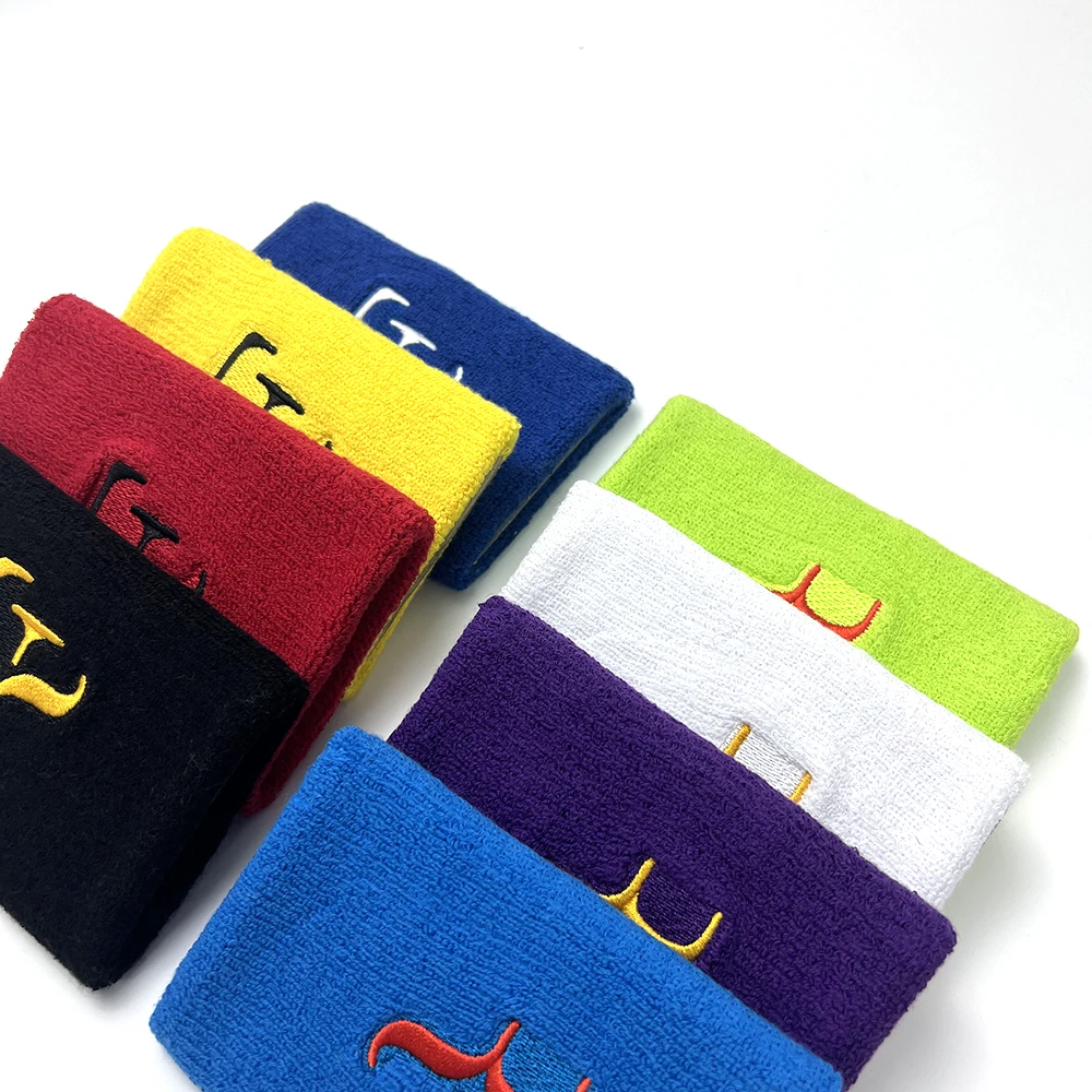 2Pcs 4.53&times;3.15in Cotton Tennis Wristband Ball Sports Wristband Fitness Running Wrist Sweat-Absorbent Belt Sports Protective Gear