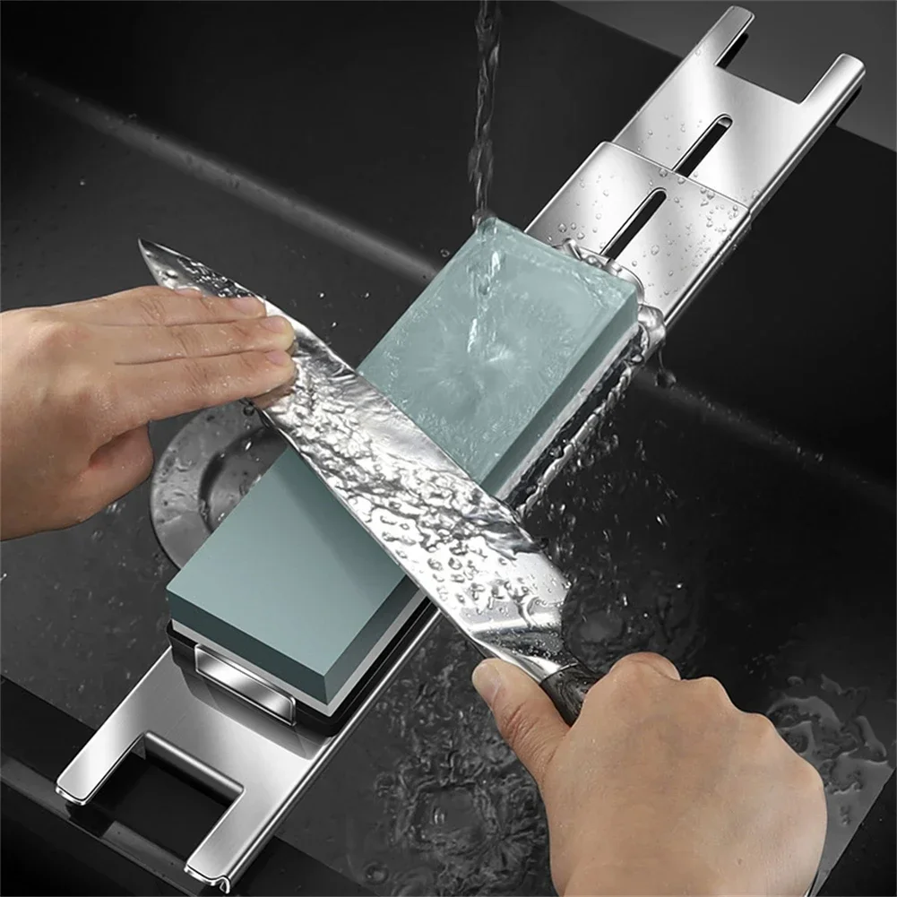 High Performance Stainless Steel Sharpening Stone Holder Adjustable Design Fits Most Kitchen Sinks Effortlessly