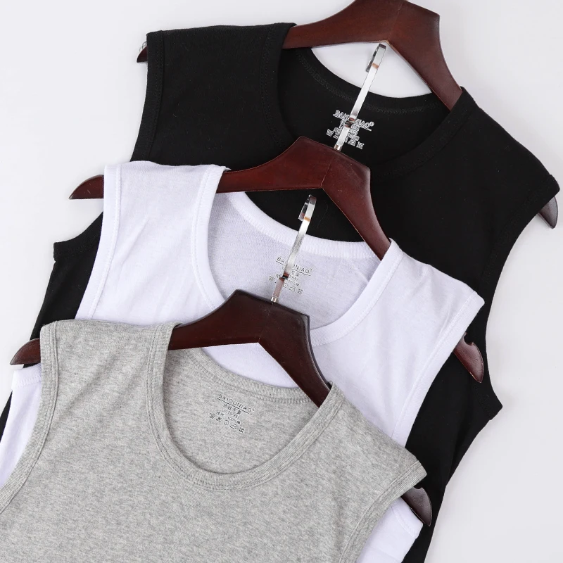 Men's Summer Solid Color Base Joker Sleeveless Vest Cotton Bodybuilding And Self-cultivation Sports Running Bottoming Vest Cotton Vest Sports Sleeveless Vest Cotton Sleeveless T Shirt