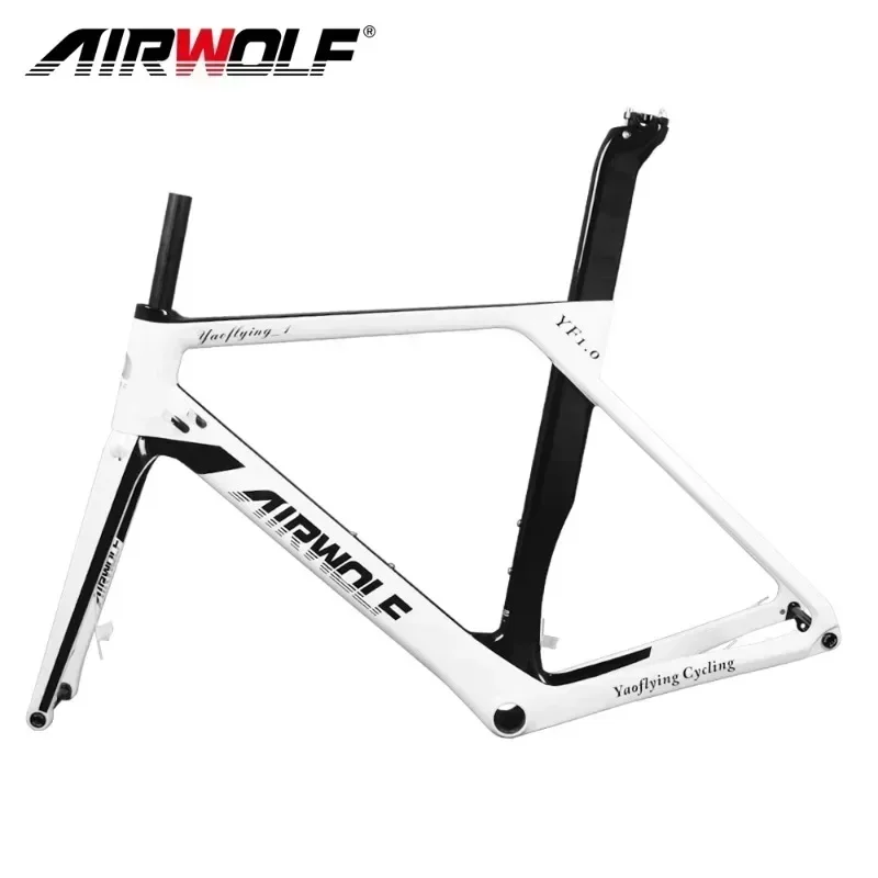 

Airwolf Aero Carbon Road Frame with Fork Seatpost Bottom Bracket BB86 49/52/54/56cm Racing Disc Brake Carbon Road Bike Frameset