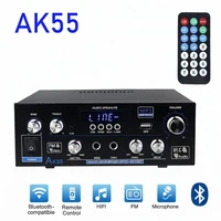 AK55 HiFi Digital Amplifier Channel 2.0 Bluetooth Surround Sound AMP Max Power 90Wx2 Speaker for Home Car BT 5.0 Audio AMP 2