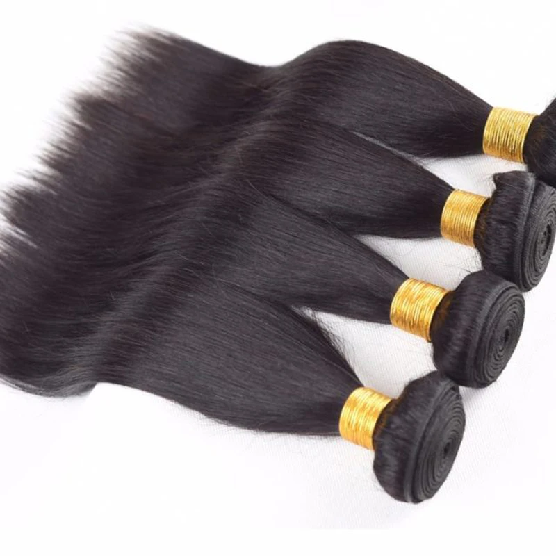 Straight Hair 4 Bundles Cranberry Hair Natural Black Color Remy Brazilian Weave Bundles 100% Remy Human Extensions