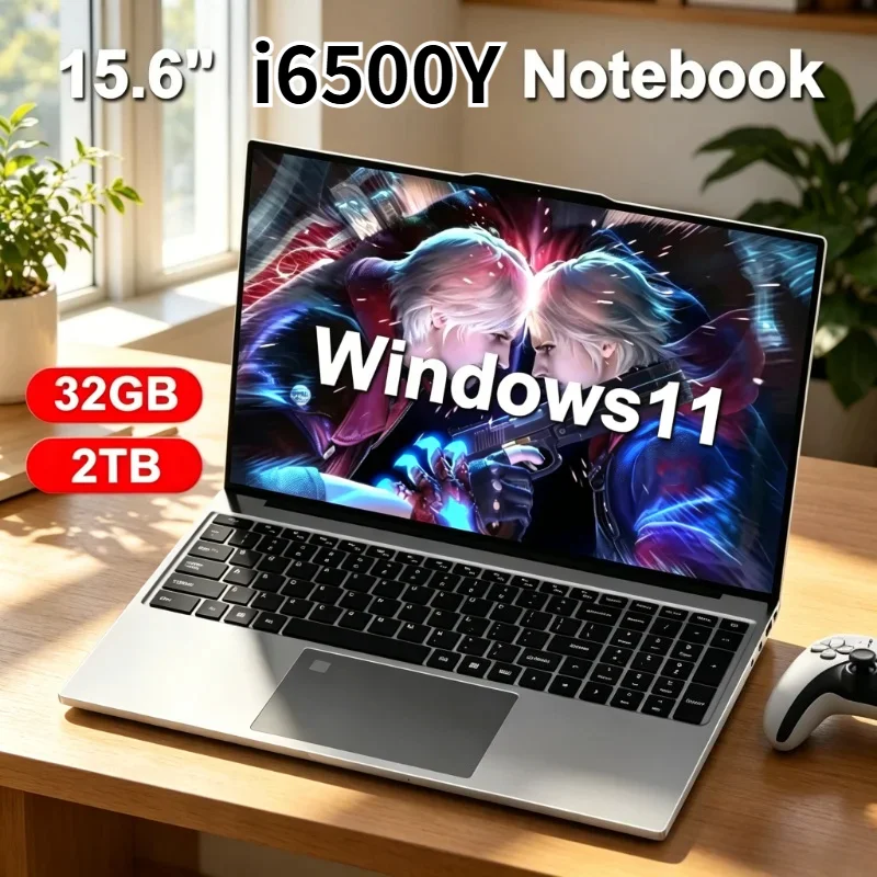 LENO 15.6인치 노트북 휴대용 인텔 코어 i6500Y 32GB RAM 1TB SSD 윈도우 11 노트북 게이머용 1080P 디스플레이 사무용 학습용 컴퓨터 PC
