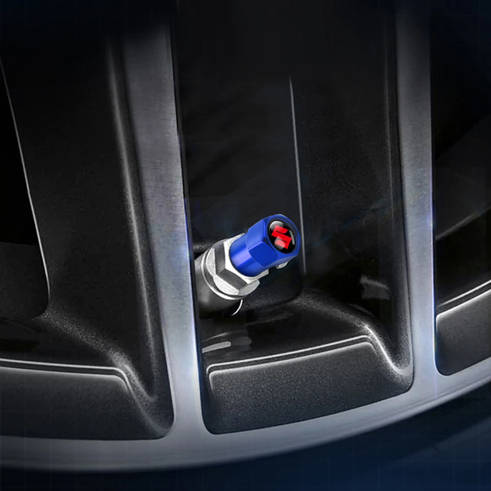 4-Piece Set Car Wheel Tire Valve Caps - Air Stem Dust Covers