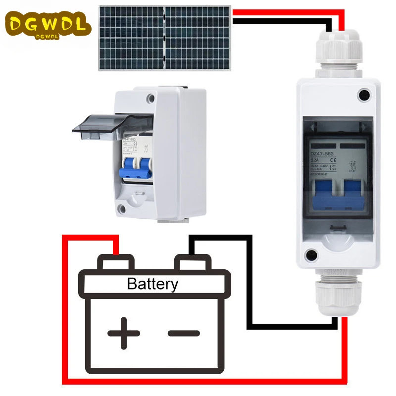 Batteria Solare Fotovoltaica Pv Combiner Box Interruttore Cc Interruttore Miniaturizzato Con Scatola Di Giunzione 12V 24V 48V 500V 1000V Ip65