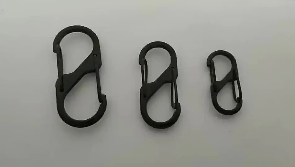 30 Mousquetons Métalliques Mini En Forme De S - Alliage De Zinc Noir - 3 Tailles (32mm, 40mm, 48mm) - Pour Sac, Clés, Camping