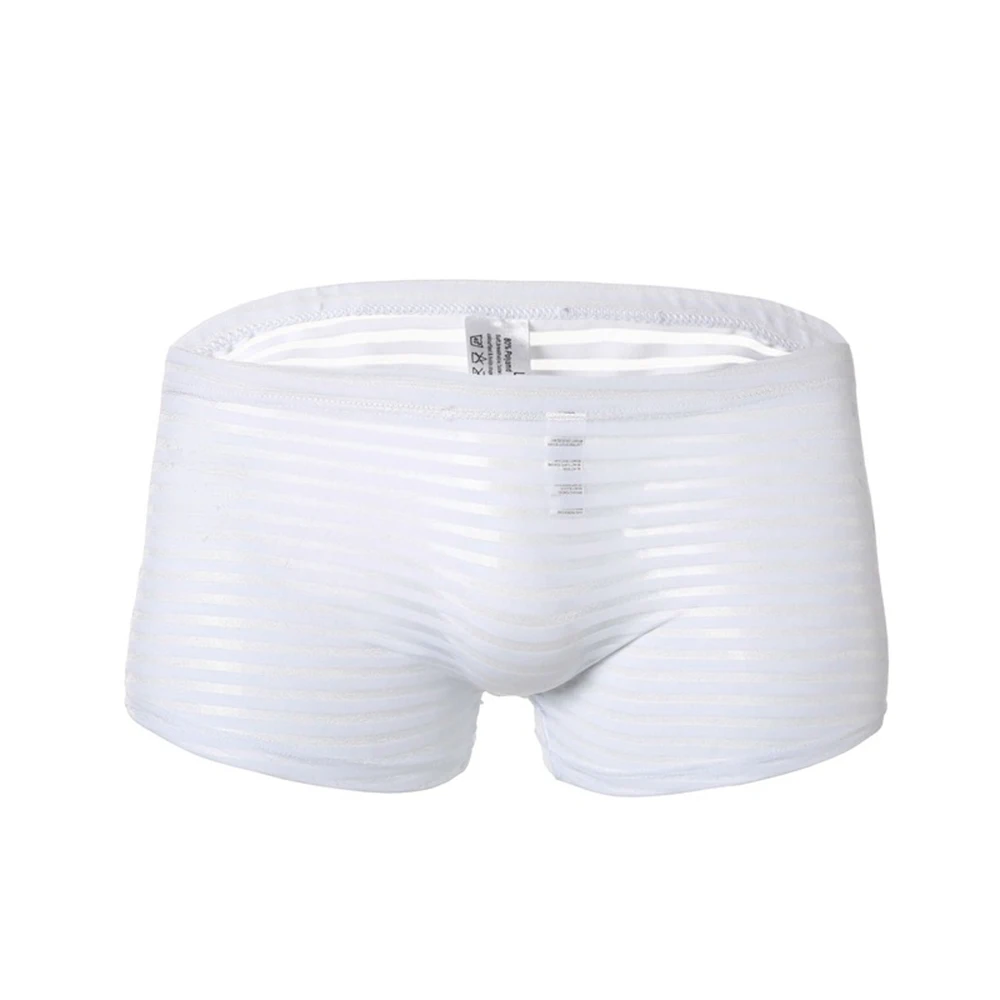 

Briefs Underpants Transparent Underwear Stripe Knickers Trunk Men's Low Rise Bulge Pouch Shorts Bikinis New Hot