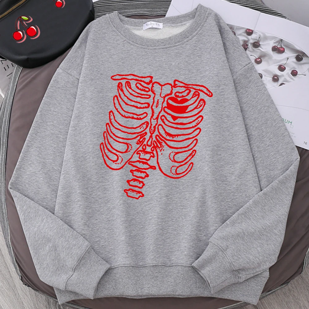 

Y2K Gothic Punk Skeleton Printing Women Sweatshirt Autumn Loose Sportswear Casual Daily Tops Hot Sale New Pullovers For Female