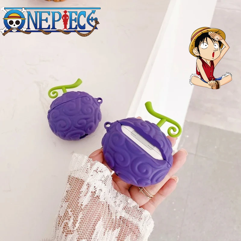 

Anime ONE PIECE Luffy Devil Fruit Silicone Case Cover for AirPods 1 2 3 Pro Bluetooth Headset Anti-drop Shell Accessories Gift
