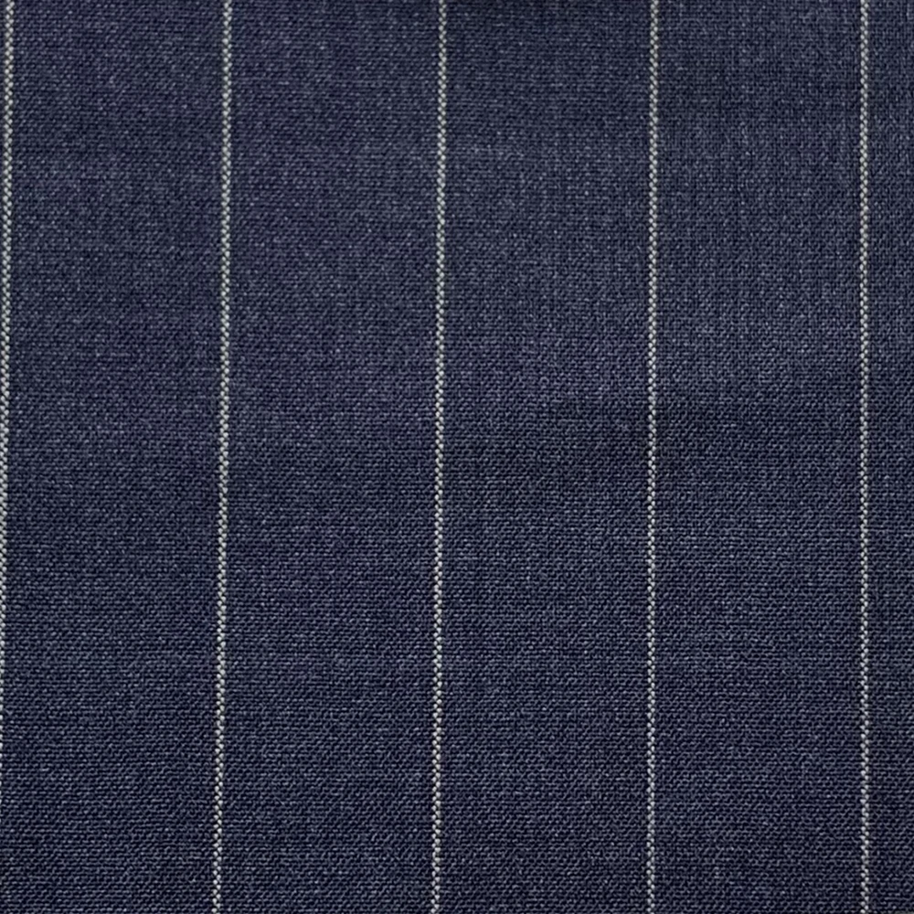 Summer Tailored Suits Luxury 100% Wool Super 120 Pure Wool Suits Tailor Made Navy Chalk Stripe Suit Made