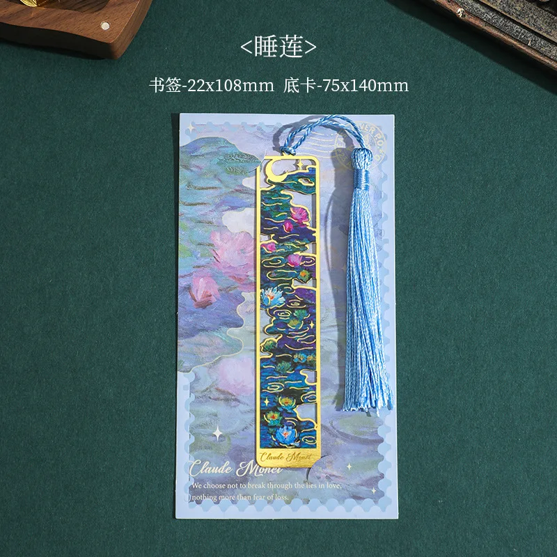 Chengpin Flower Shadow Series Bookmark Creative Retro Famous Painting Metal Handheld Hanger Reading Book Clip