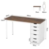 Tribesigns Computer Desk with 5 Drawers, 47 inches Rustic Brown Home Office Desk with Storage, Modern Simple Laptop Desk Study W 3