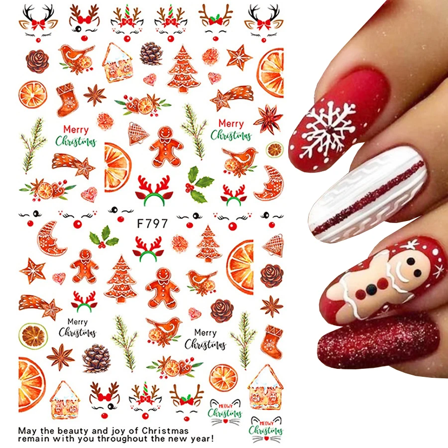 Weihnachts-Nagelaufkleber Festliches Winter-Schneeflocken- & Feiertagsdesign Einfach Anzuwendende Nagelkunst-Sticker für Maniküre – Detail 4