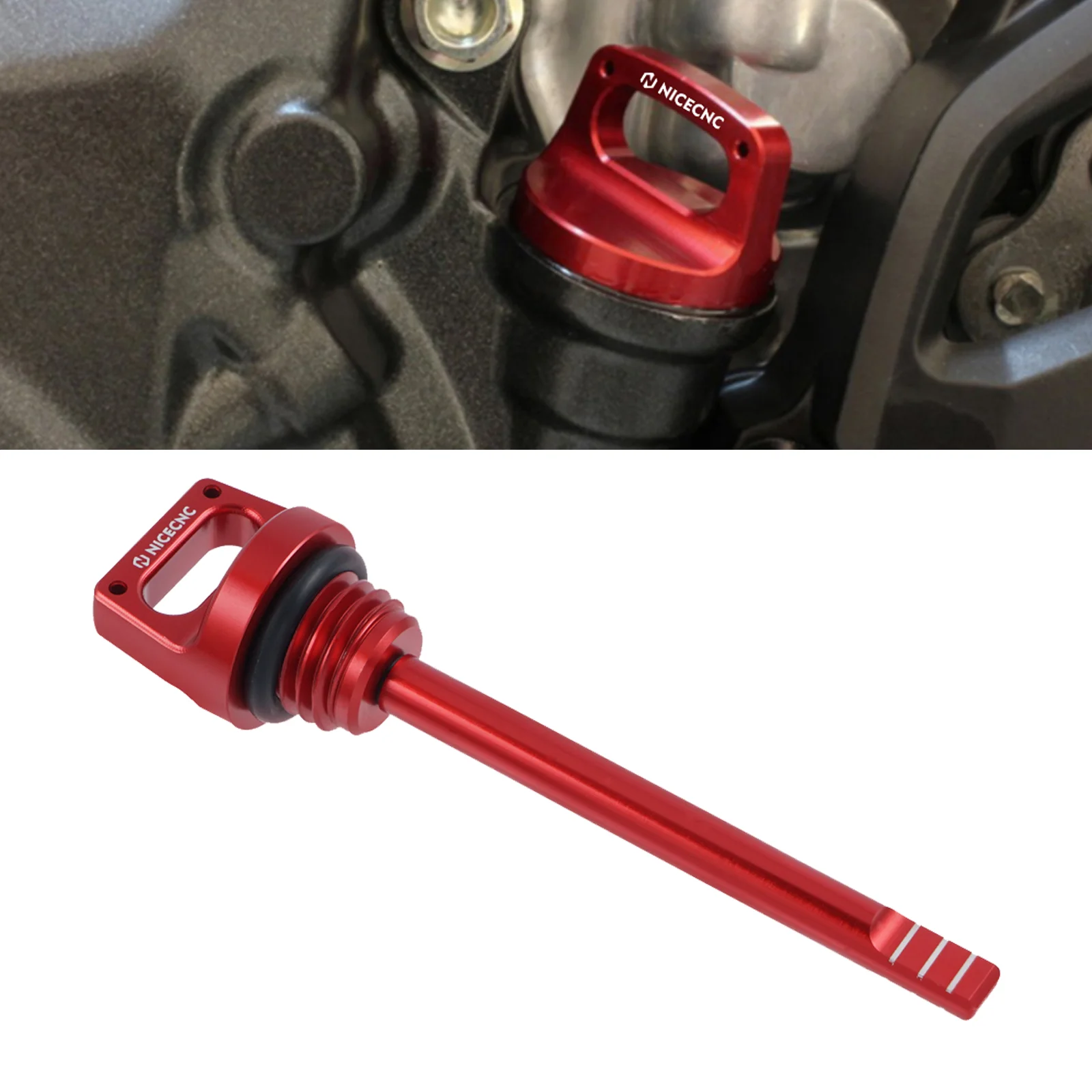 NICECNC Für Honda CRF450R CRF450RX 2017-2020 CRF450RWE 2019-2020 CRF 450R 450RX 450RWE Motorrad Motor Ölmessstab Stick Stecker