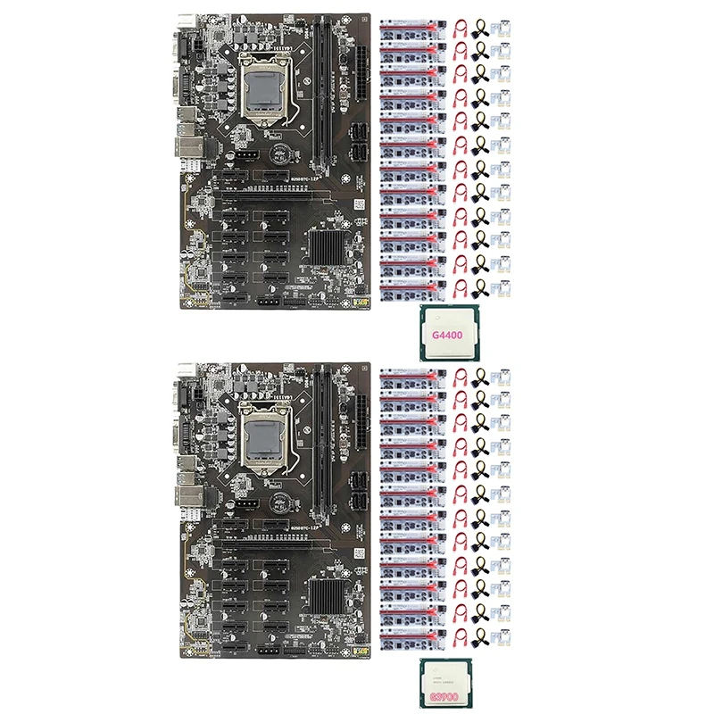 pc motherboard cheap B250 BTC Mining Motherboard with 12 010-X PCIE 1X to 16X Riser Card LGA1151 DDR4 DIMM SATA3.0 USB3.0 12 PCIE best computer motherboard