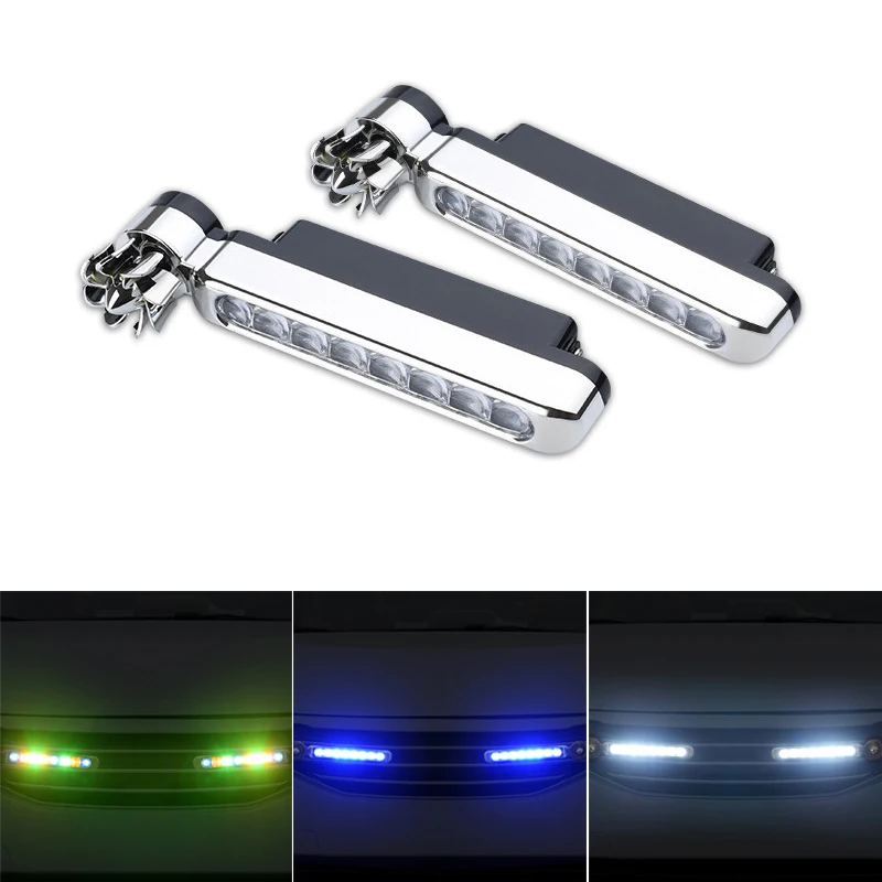 

2PCS Car LED Wind-force Day Running Light Free Installation Front Auxiliary Light Car Decorative Lamp led exterieur voiture