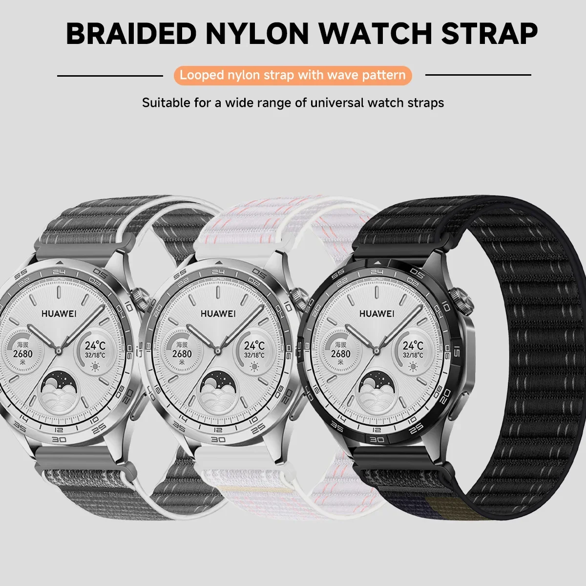 Adjustable Solo Loop Nylon Sport Strap Bracelet - 20mm 22mm