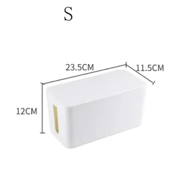 Cable Storage Box - Desktop Power Strip Organizer with Dustproof Design (White - s1)