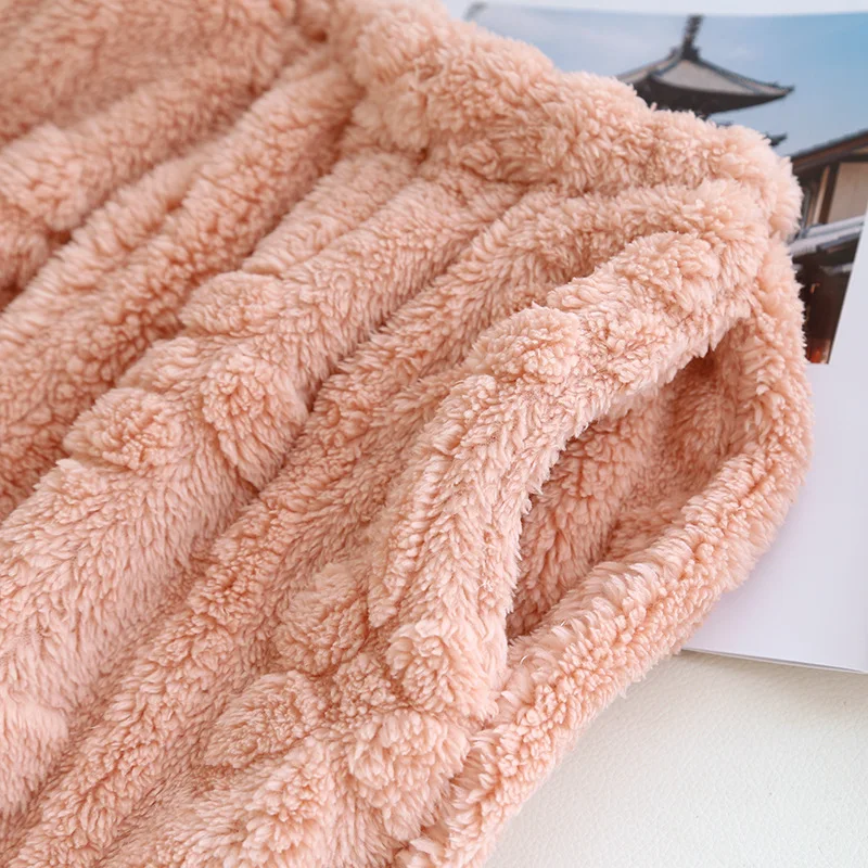 Japanische Stil neue Damen Home Hosen dicke Flanell warme Herbst und Winter Pyjama Hose große Koralle Fleece Schlaf hose – Detail 17