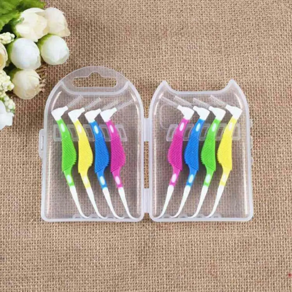 치아 청소용 8Pcs 치간 브러쉬 마사지 치석 제거 구강 위생 도구 치간 치실 브러쉬 치과 클리너