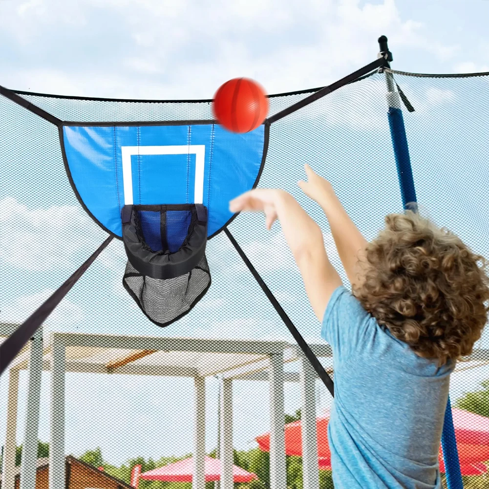 Mini Basketball Hoop Set with Pump and Mini Ball Easy To Assemble Trampoline Accessory for Trampoline and All Ages