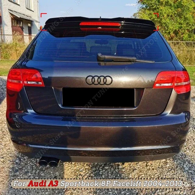 Car Rear Roof Spoiler Lip For Audi A3 Sportback 8P Facelift 2004-2013 Rear  Wing Gloss Black ABS Body Kit Tuning Accessories - AliExpress