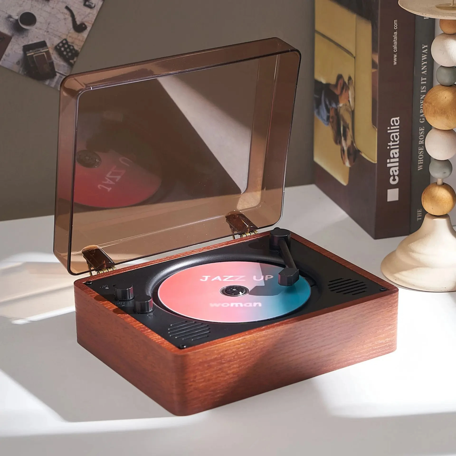 가족 CD 플레이어 충전식 내장 스테레오 하이파이 블루투스 스피커, 지지대 BT AUX U 디스크, 야외 파티 무손실 사운드박스