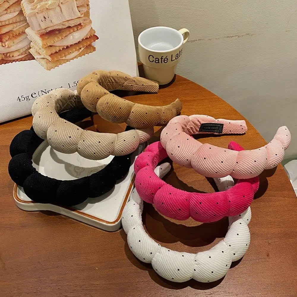 

Twist Hair Hoop Sponge Headbands Solid Color Headwear Makeup Headband Diamond Hair Accessories Face Wash Headband Girls Ladies