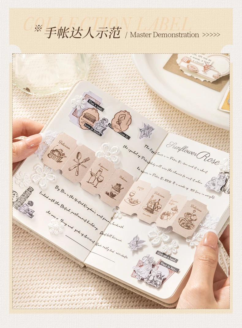 Journal GO 20 Stück Vintage-Etikettenaufkleber Retro-Tagebuch Scrapbooking Collage Junk Journal Aufkleber Bastelmaterialien für Kartenherstellung – Detail 13