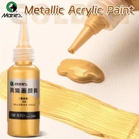 Marie's 50ml/1.69oz 1pc Golden Metallic Acrylic Pigments,Cover Strong Pearlescent Acrylic for Cannvas,Paper,DIY for Adults 1