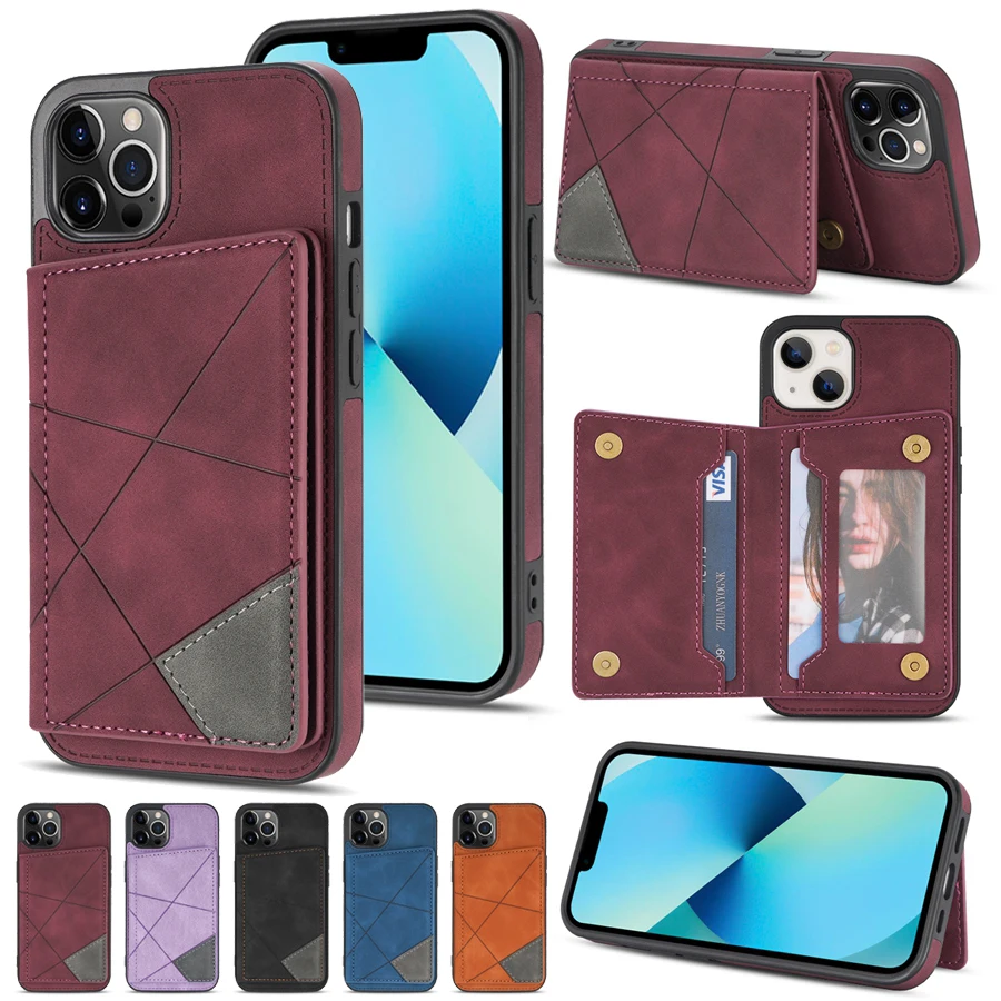 Flip Wallet Case For iPhone 15 14 13 12 Mini 11 Pro Magnetic PU Leather XS  Max XR X 6 6s 7 8 Plus SE 2020 2022 Cards Phone Cover - AliExpress