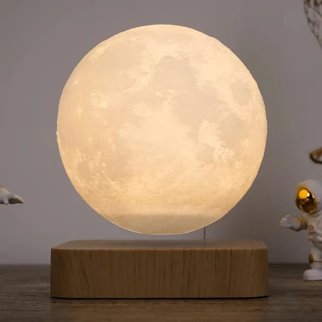 2024 New Design Style 14cm Moon Light 3D Printing Lunar Lamp LED Smart Bedside Table Lamp 1