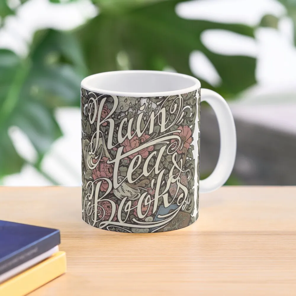 

Rain, Tea & Books - Color version Coffee Mug Aesthetic Cups Creative Cups Cups For For And Tea Mug