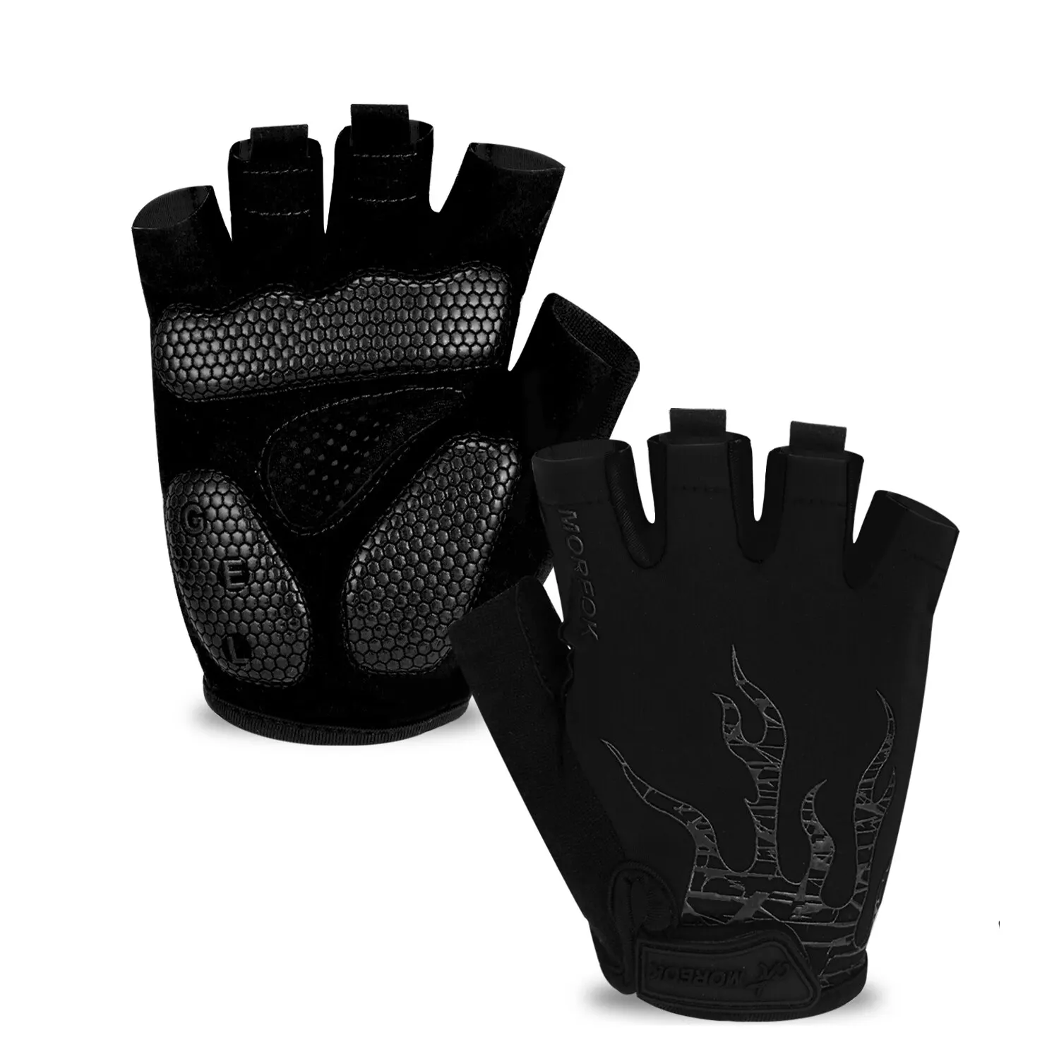 MOREOK Bike Gloves 5MM SBR Pads Mountain Bike Gloves Breathable Bicycle Gloves Non-slip Road Biking Cycling Gloves for Men Women 3
