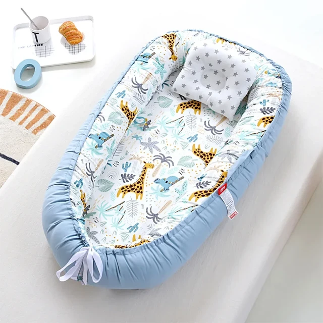 Portable Travel Bed for Newborns - Infant Toddler Cotton Cradle with Pillow  - AliExpress